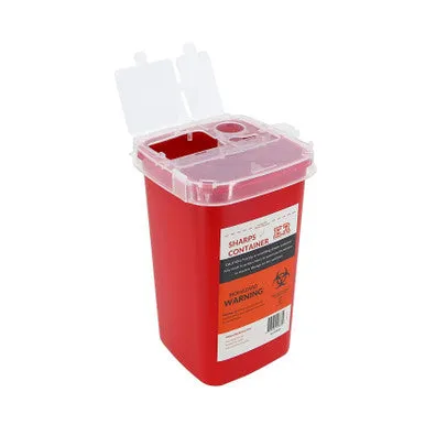 Ever Ready First Aid Sharps Container with Split Lid Design and Locking Mechanism for Sharp Waste Disposal