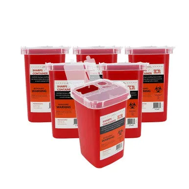 Ever Ready First Aid Sharps Container with Split Lid Design and Locking Mechanism for Sharp Waste Disposal