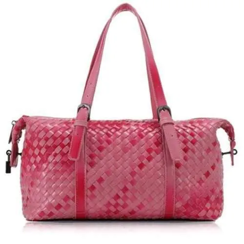 Fashion Color Matching and Weaving Design Women's Shoulder Bag - Red