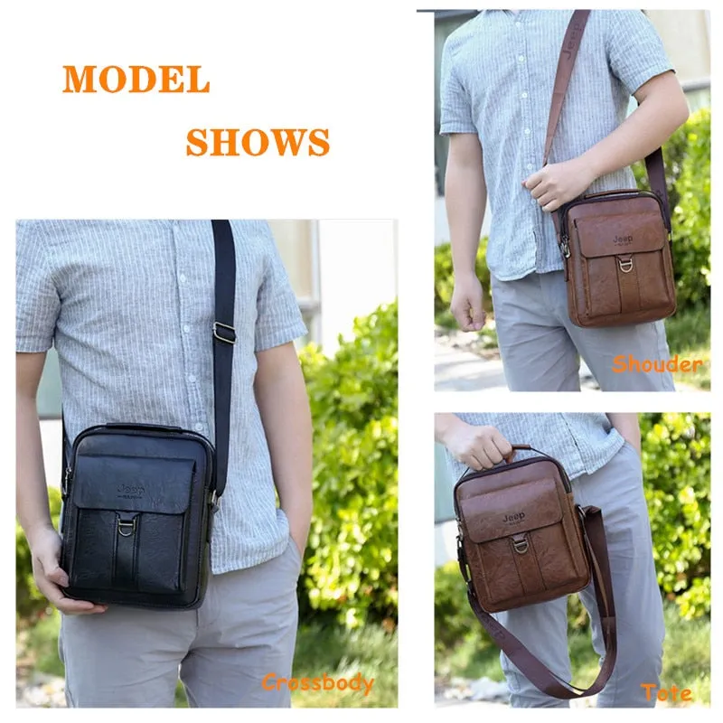 Fashion Men's Handbag Shoulder Bags Vintage Trends PU Leather Retro Messenger Bag Casual Male Crossbody Shoulder Bag