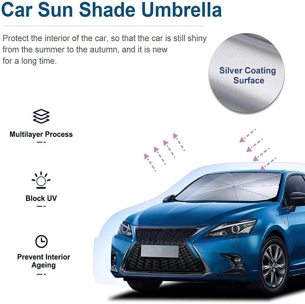 Foldable Car Windshield Sun Shade Umbrella 140x78cm