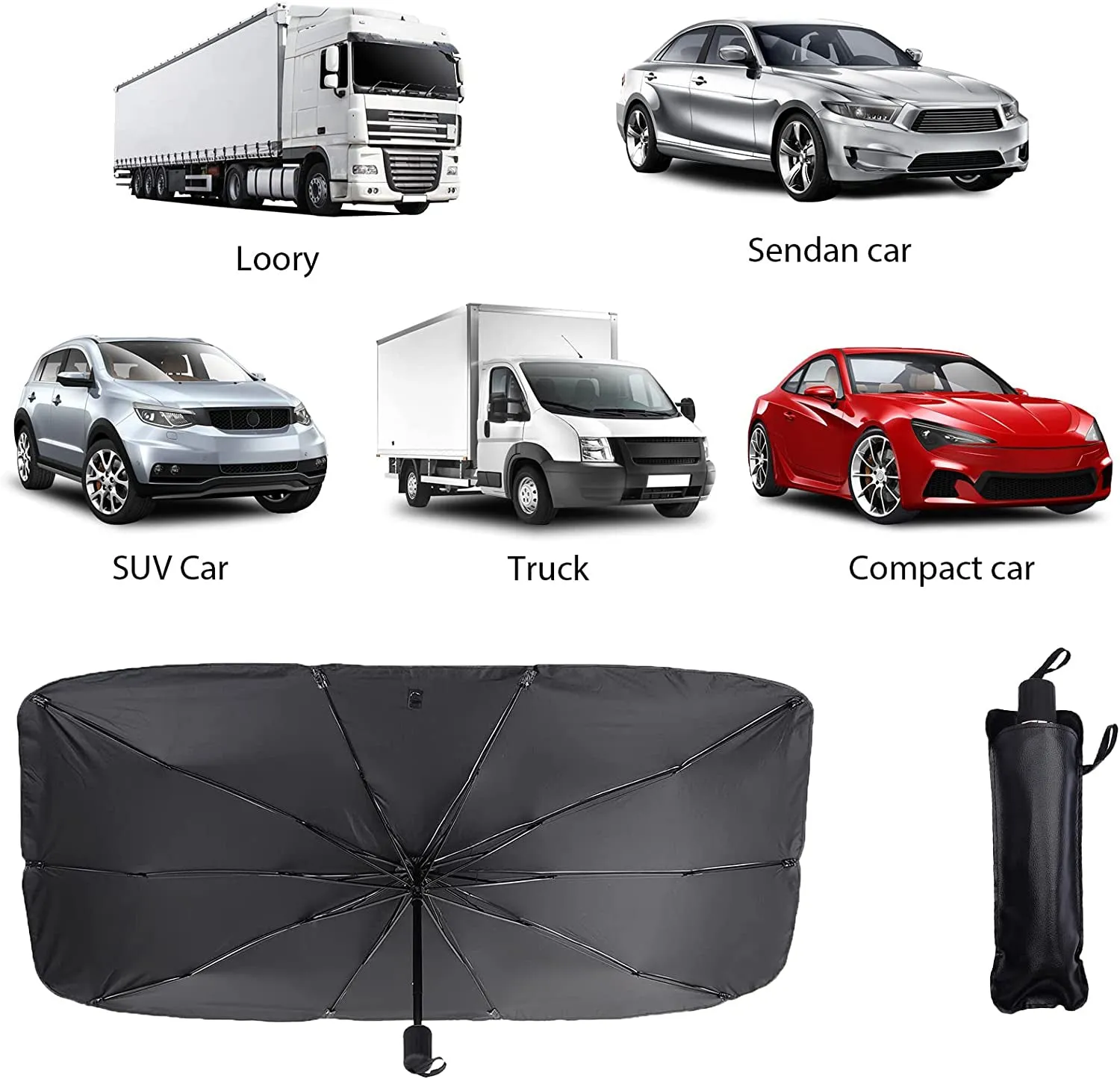 Foldable Car Windshield Sun Shade Umbrella 140x78cm