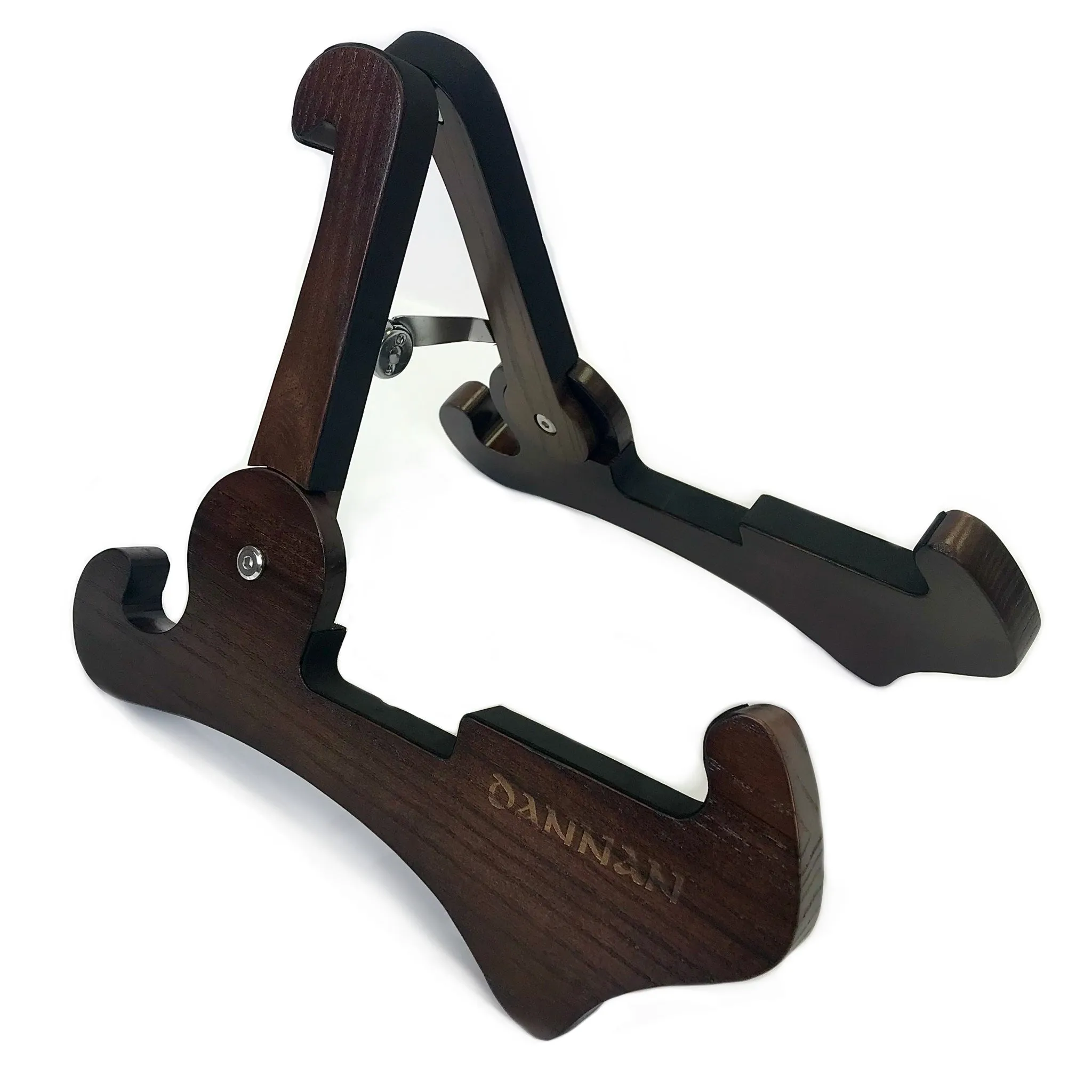 Foldable Wooden Guitar Stand by Dannan in Dark Walnut