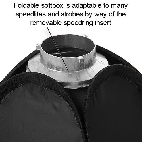 Fotodiox Pro Foldable Softbox PLUS Grid (Eggcrate) with Broncolor Speedring for Broncolor (Impact), Visatec, and Compatible Strobes