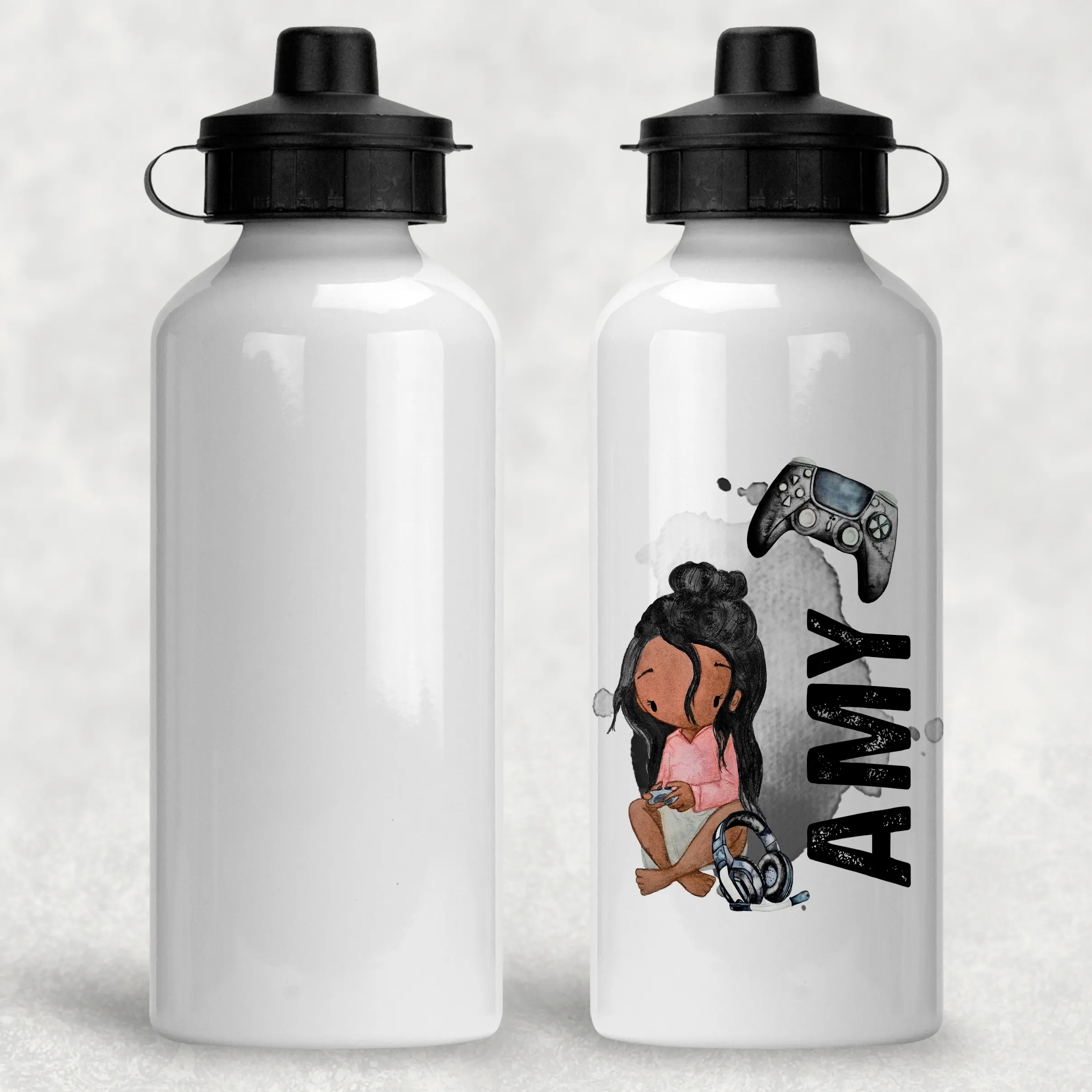 Gamer Character Personalised Water Bottle - 400/600ml