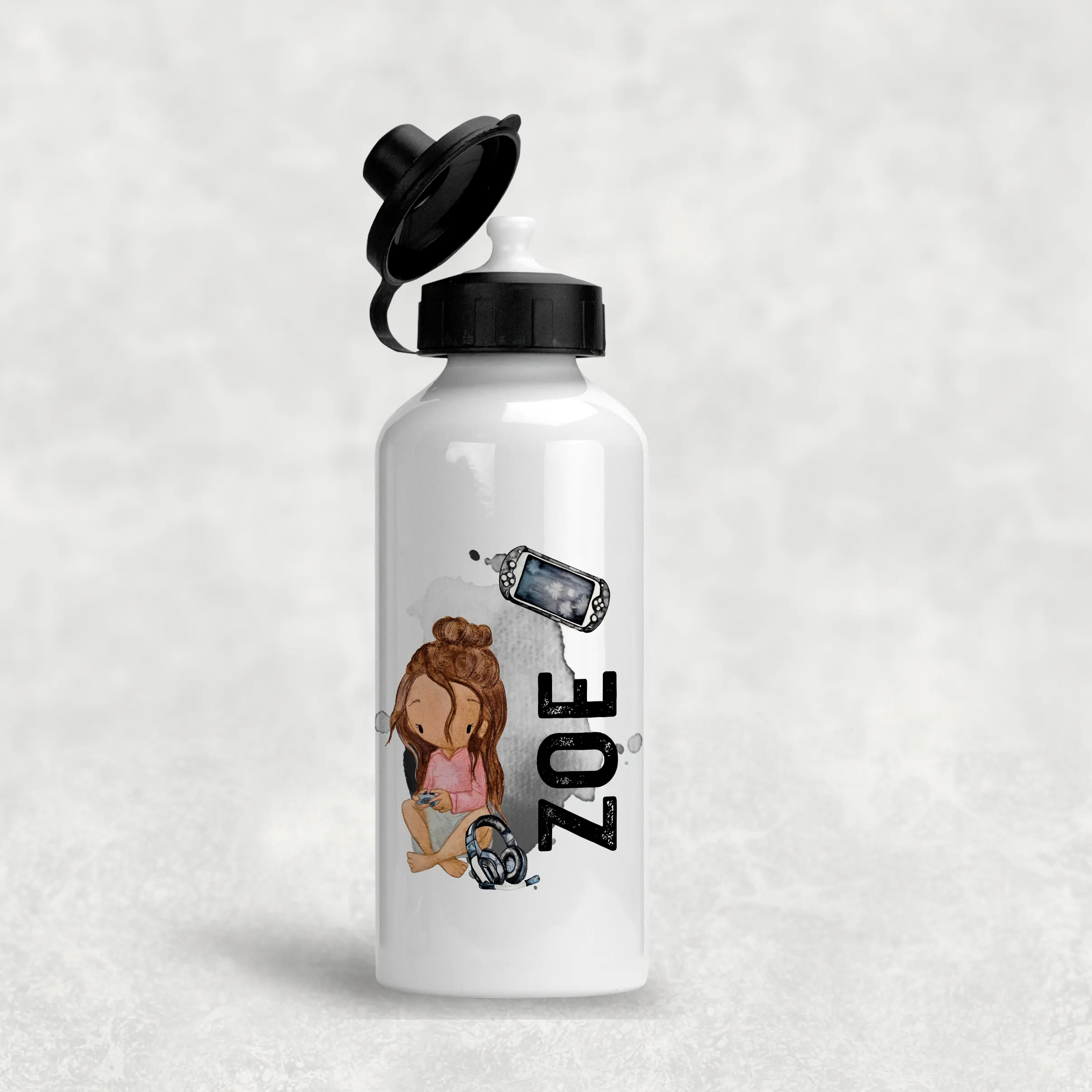 Gamer Character Personalised Water Bottle - 400/600ml