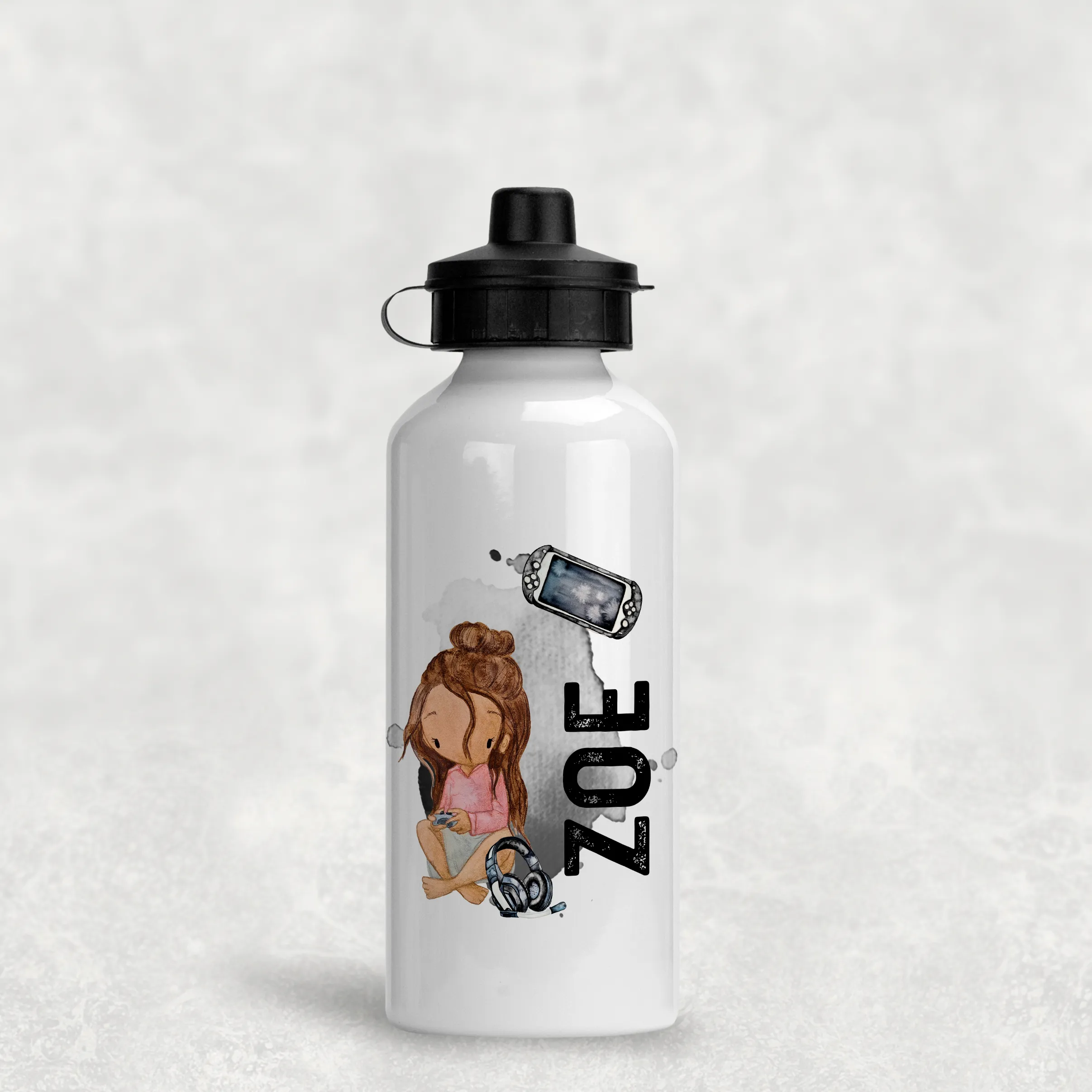 Gamer Character Personalised Water Bottle - 400/600ml