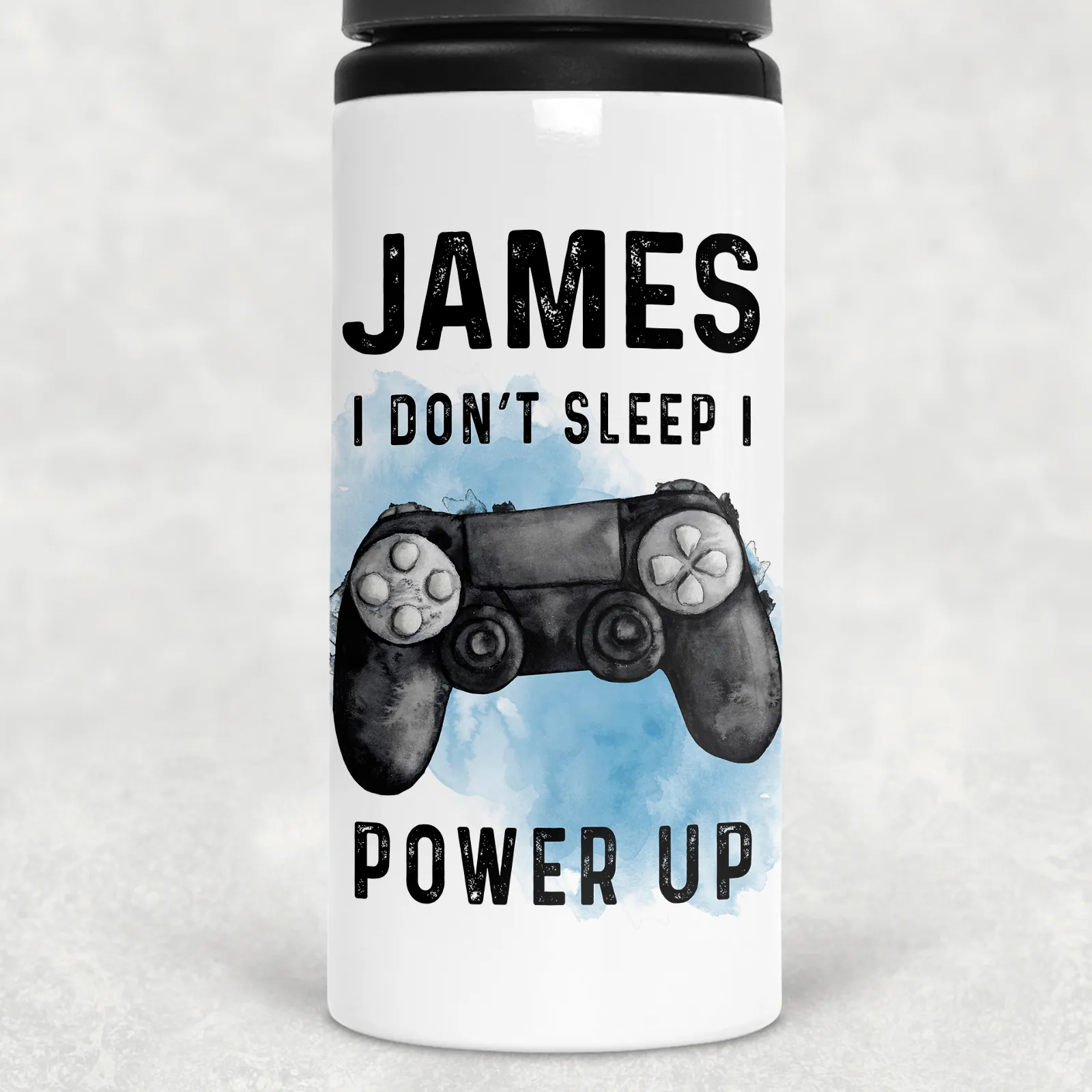 Gamer Personalised Aluminium Straw Water Bottle I Don't Sleep I Power Up 650ml