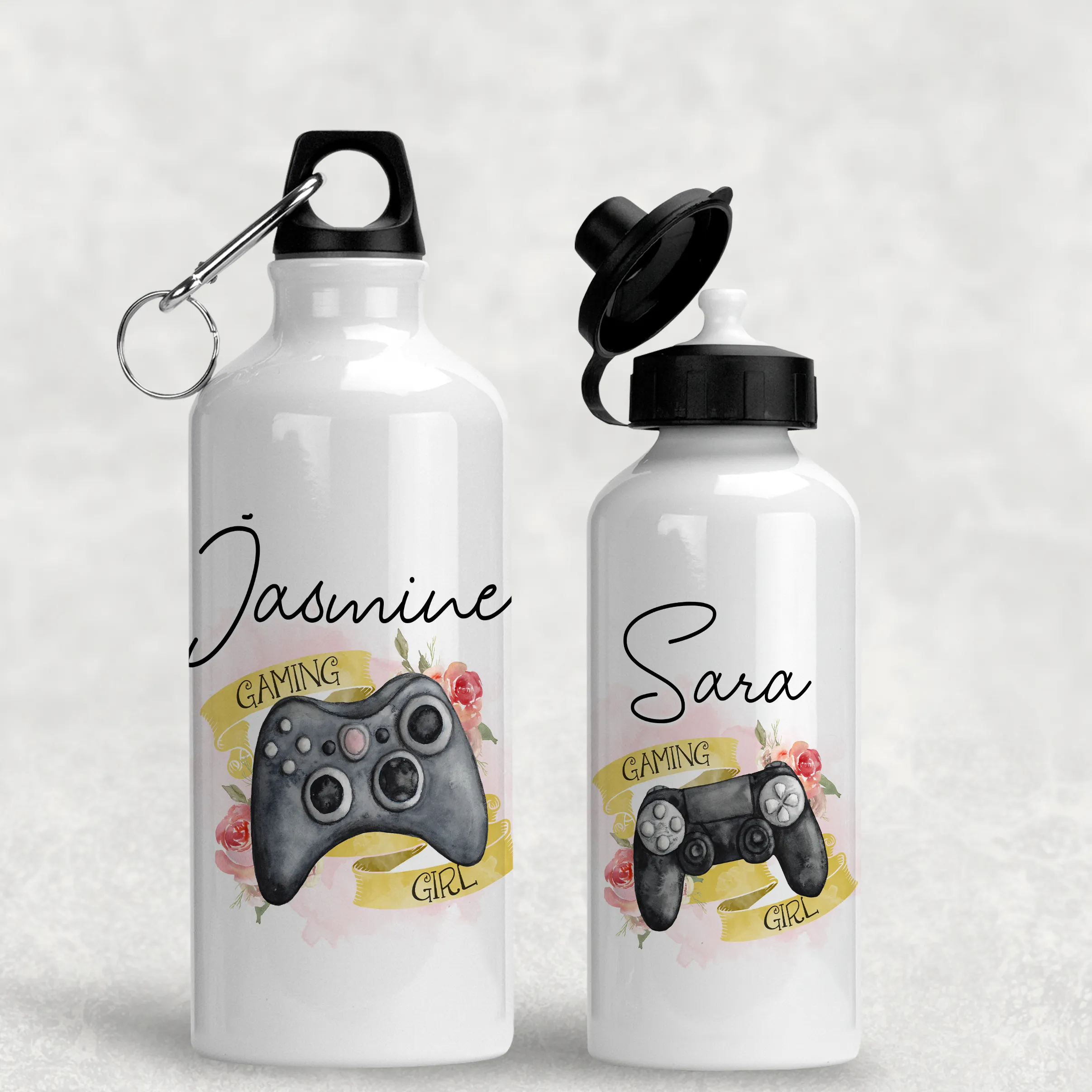 Gaming Girl Personalised Water Bottle  - 400/600ml