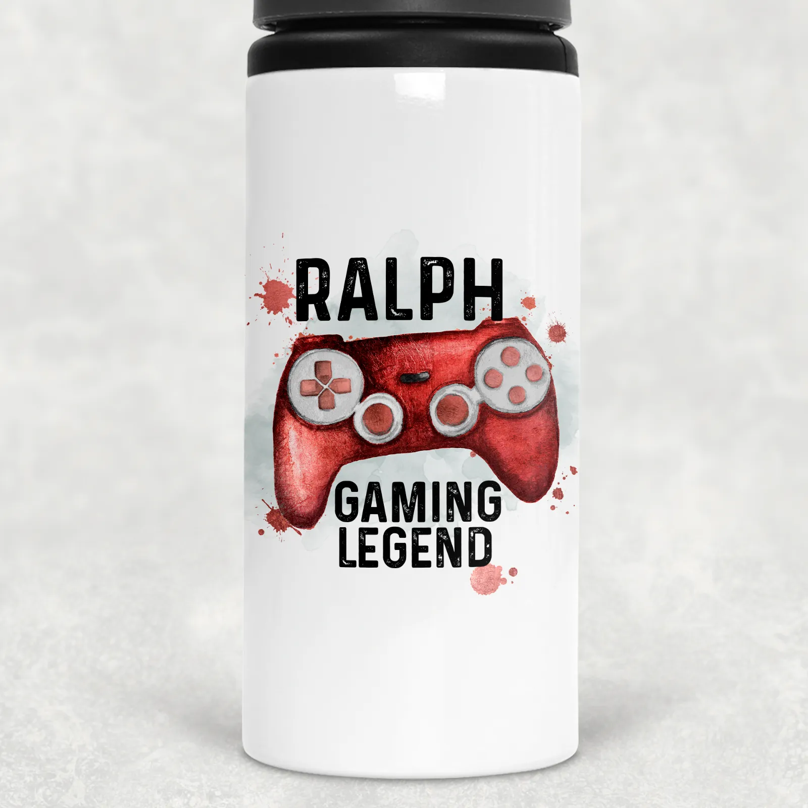 Gaming Legend Personalised Straw Water Bottle