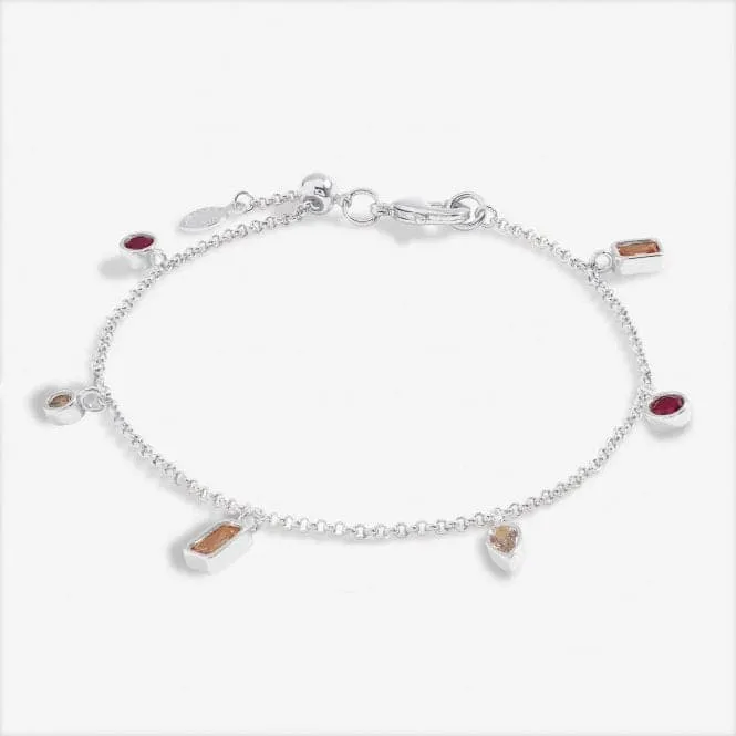 Gem Glow Multi Gem Silver Plated 19cm Adjustable Bracelet 7178