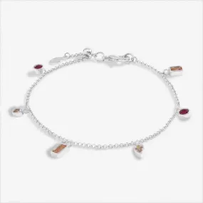 Gem Glow Multi Gem Silver Plated 19cm Adjustable Bracelet 7178