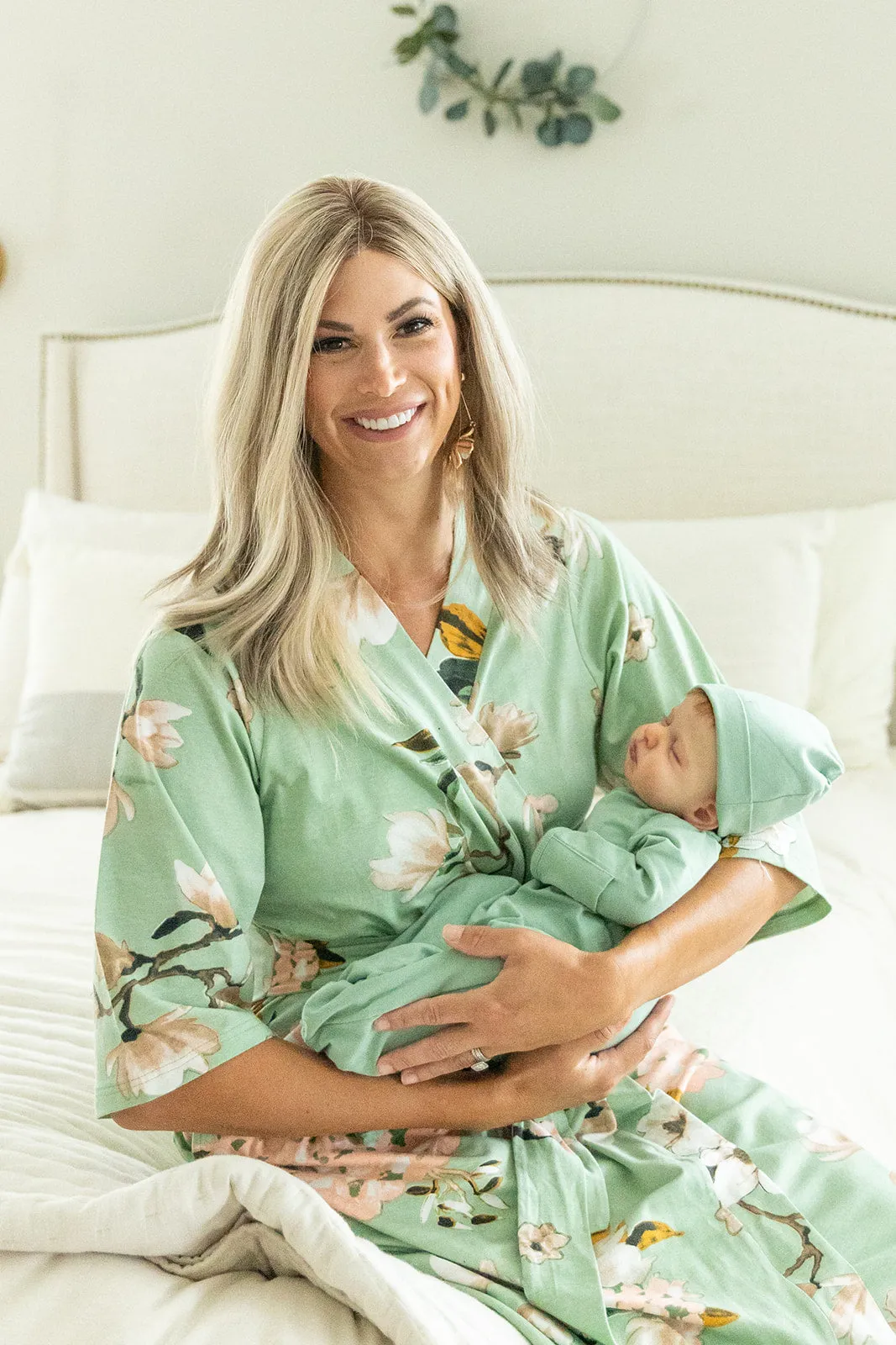 Gia Robe & Sage Newborn Baby Receiving Gown Set