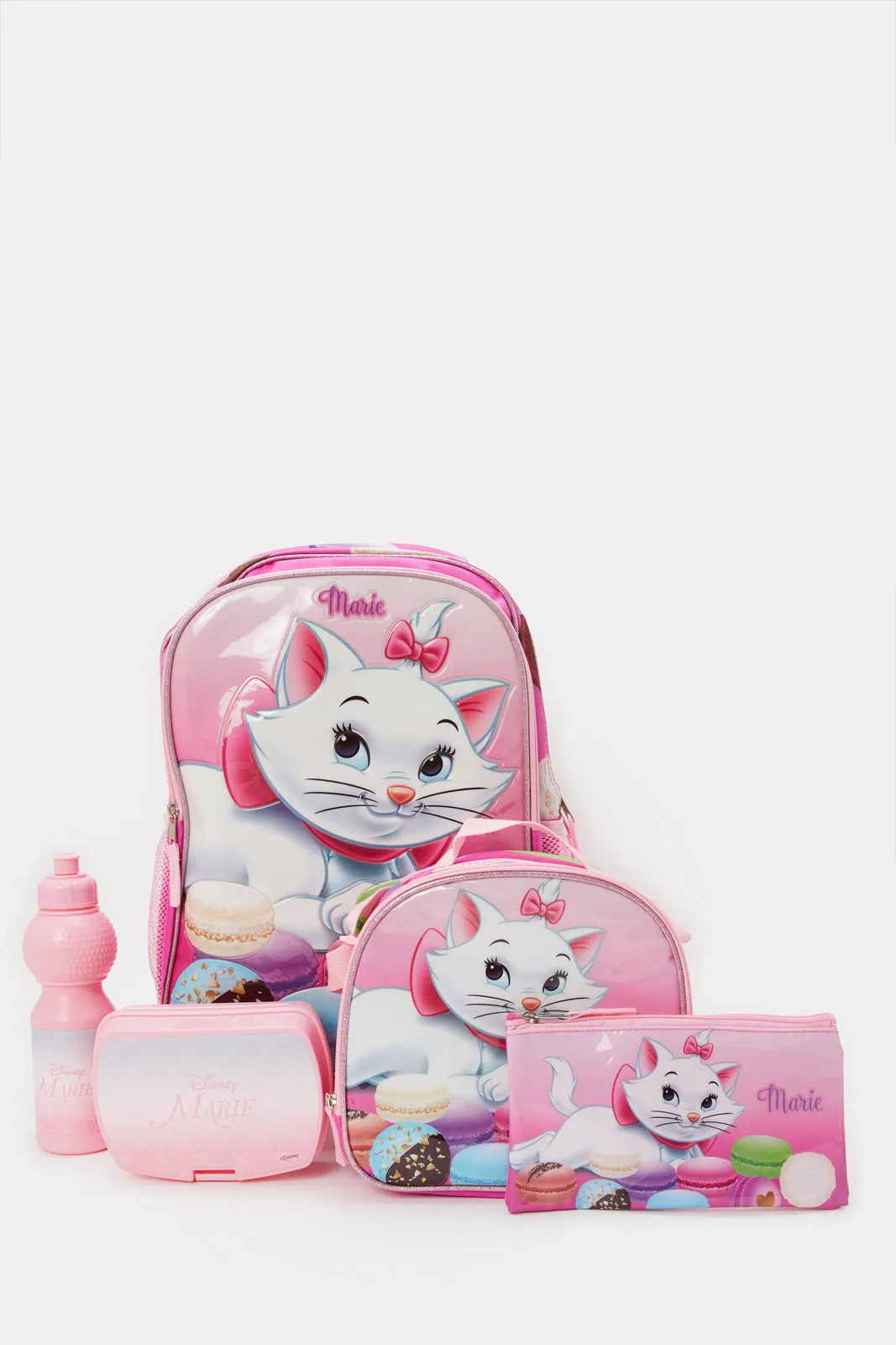 Girls Pink Marie Yummy Trolley Back Pack Set (5 Piece)