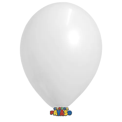 Globos Payaso 10in Balloon Pastel White 50ct