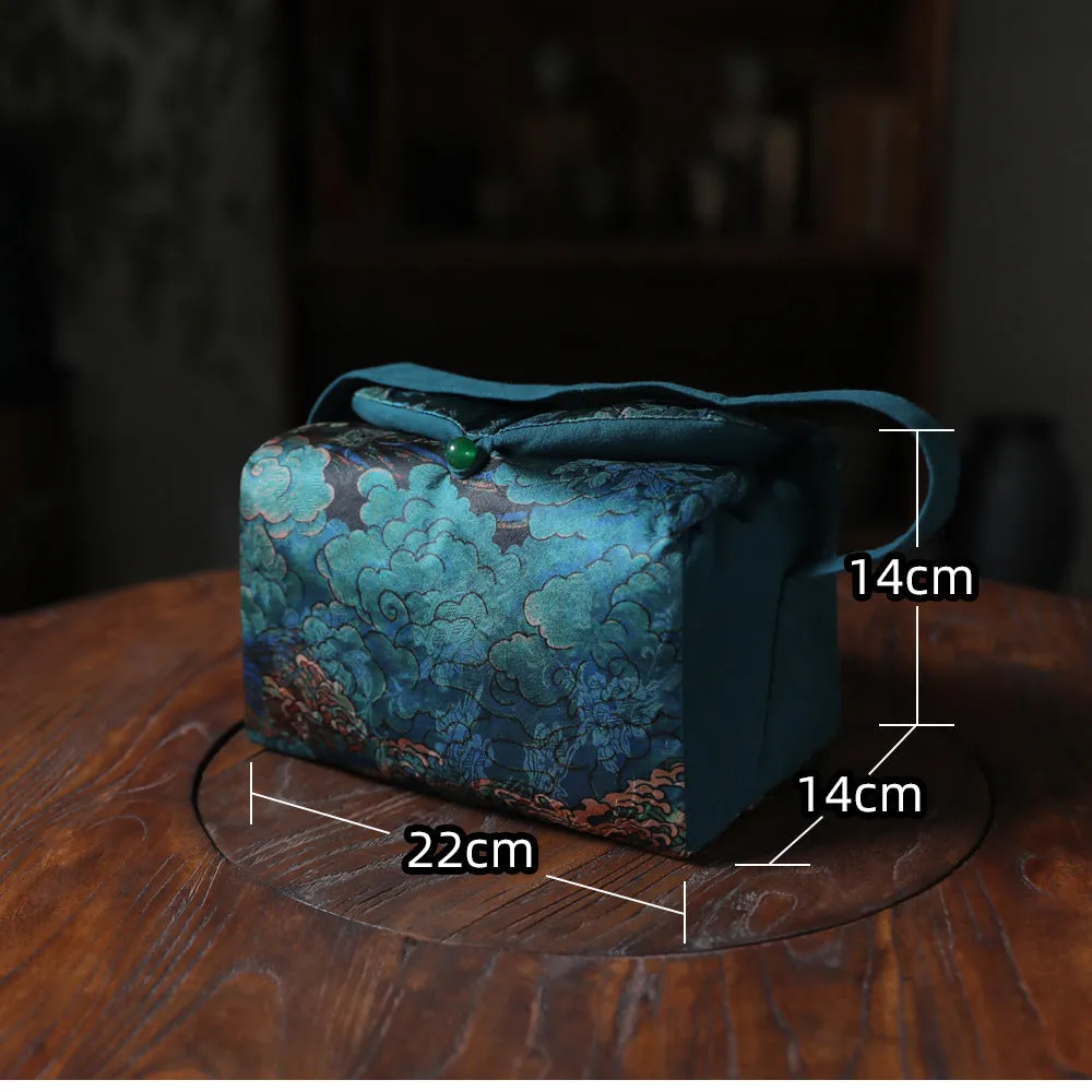 Gohobi Large Cloud Pattern Teaware Storage Travel Bag