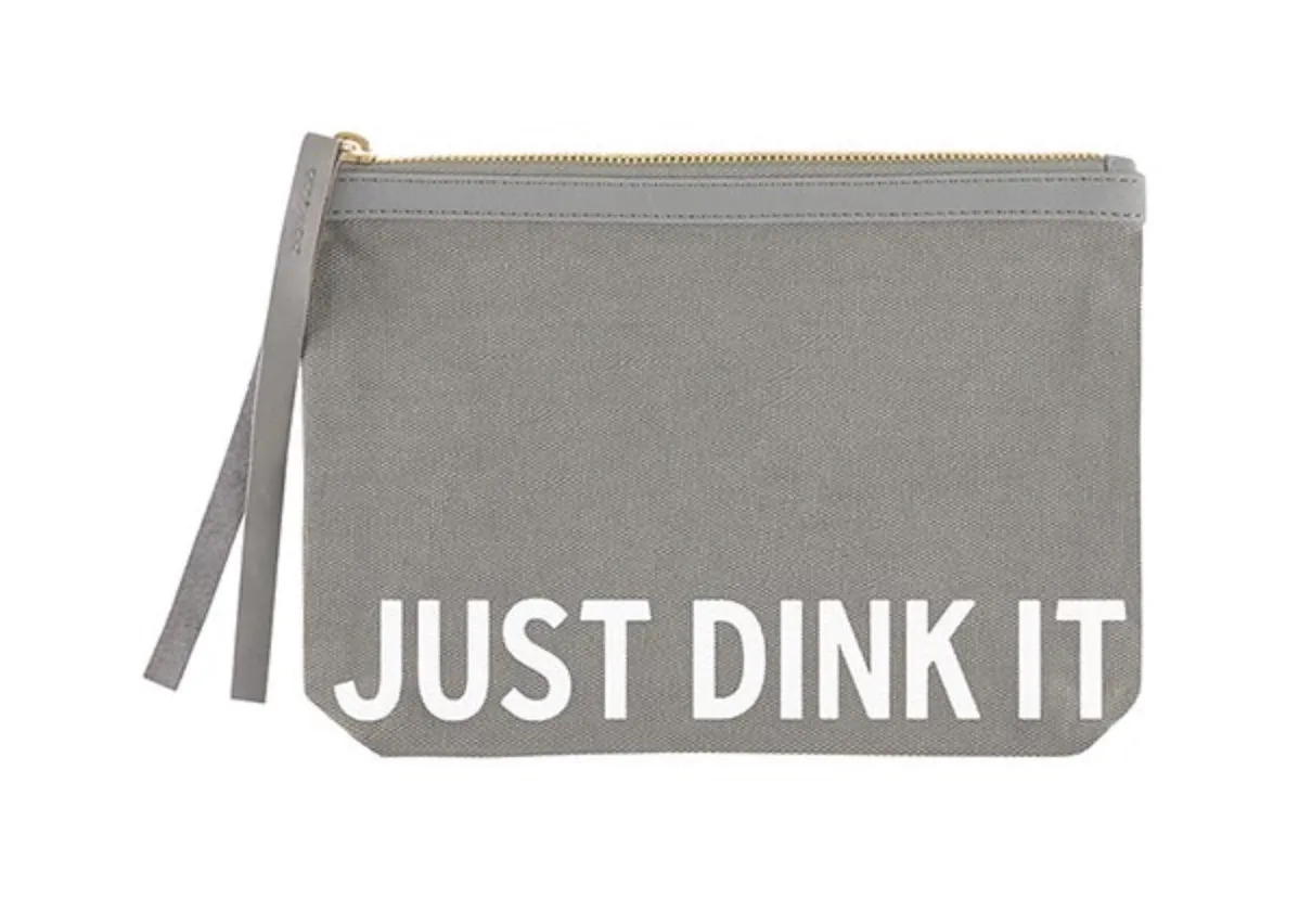 Gray Canvas Zipper Pouches