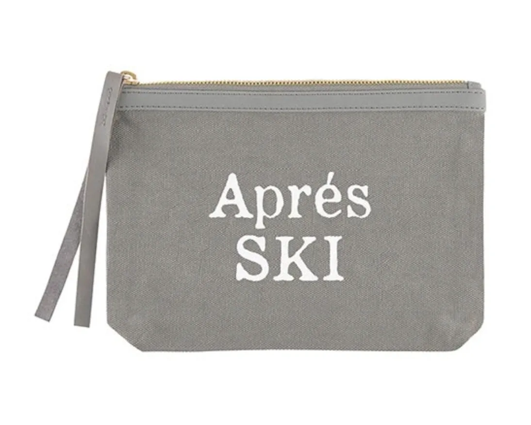 Gray Canvas Zipper Pouches