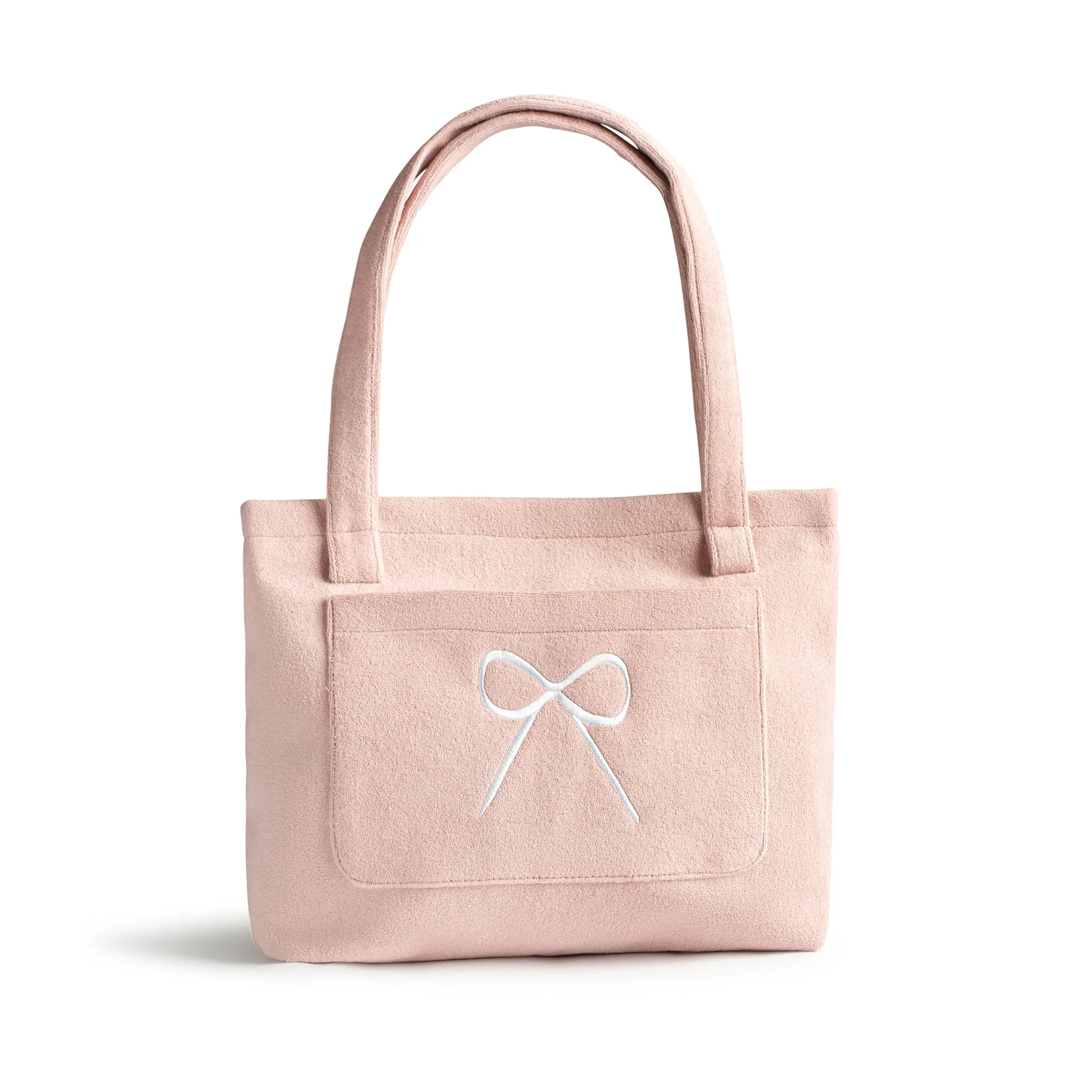 Halo Luxe Bow Logo Terry Resort Tote Bag - Rose