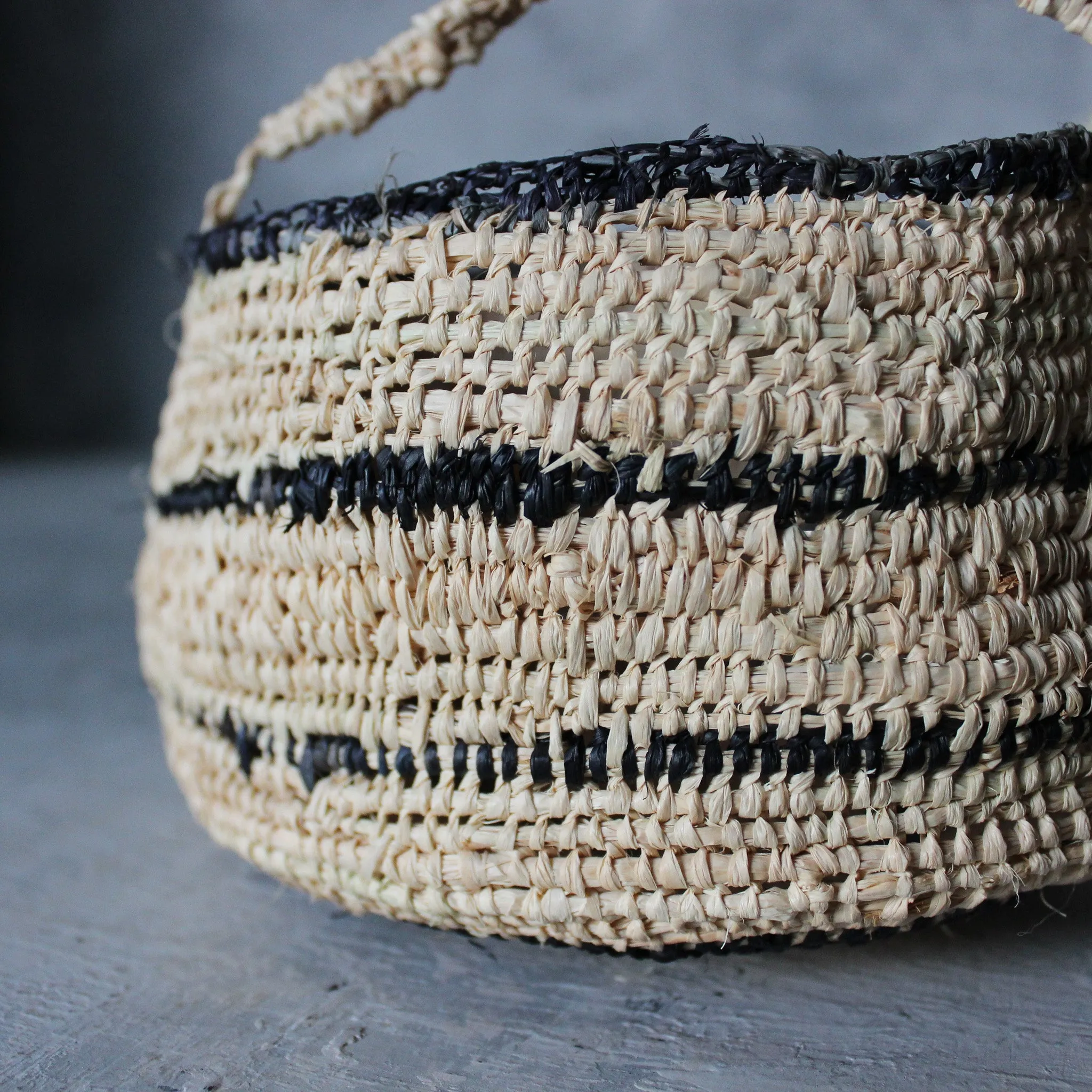 Handwoven Natural raffia Hanging Basket