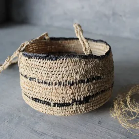 Handwoven Natural raffia Hanging Basket