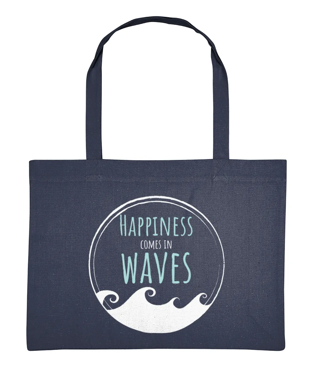 Happiness Comes in Waves Recycled Cotton Shopping Bag