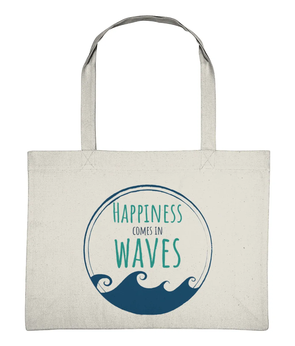 Happiness Comes in Waves Recycled Cotton Shopping Bag