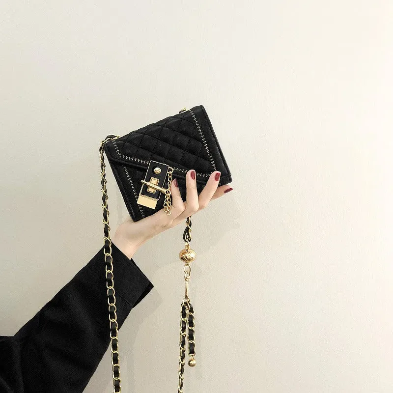 High-end mini bag women's fashion niche ins rhombus chain crossbody bag