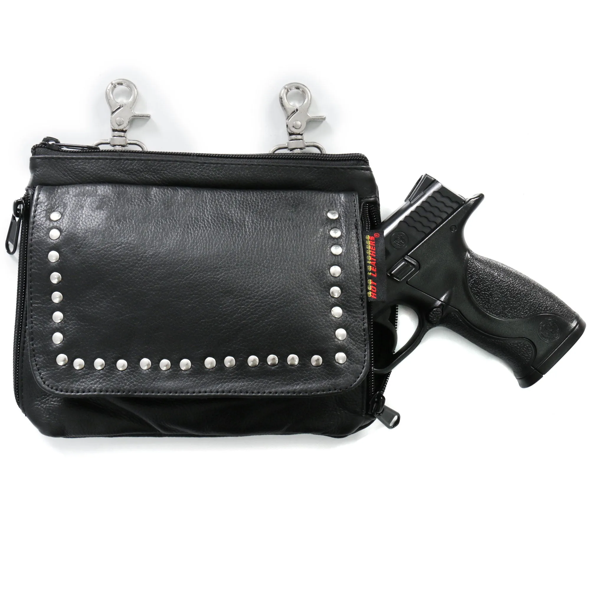 Hot Leathers Studded Leather Concealed Carry Purse