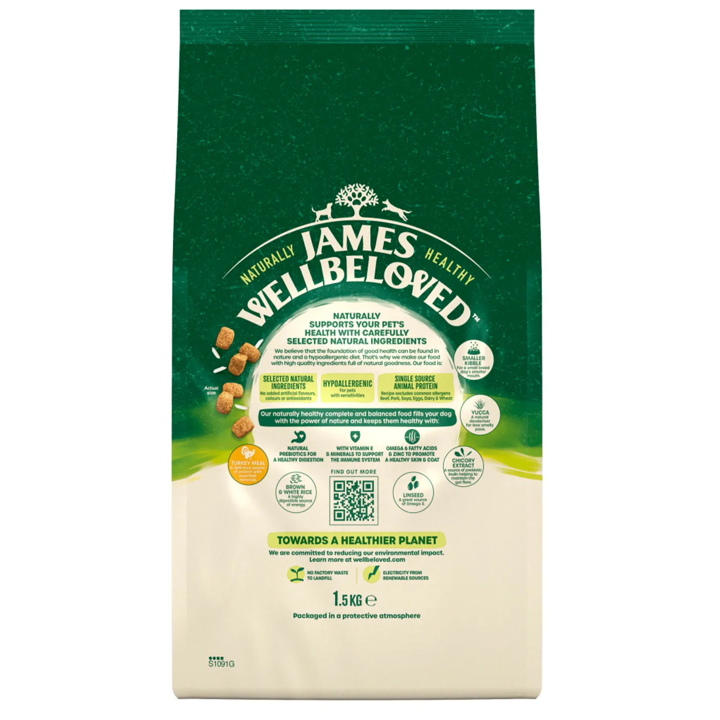 James Wellbeloved Turkey & Rice Adult Small Breed Dog Food