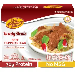 KJ Poultry Kosher MRE Meat Meals Ready to Eat, Beef Pepper Steak and Rice - 1 Pack