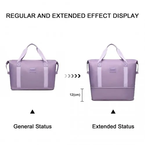 Kono Expandable Waterproof Two-Piece Purple Travel Duffel Bag Set - Durable & Stylish