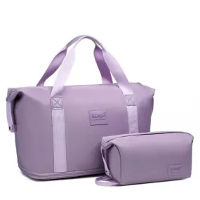 Kono Expandable Waterproof Two-Piece Purple Travel Duffel Bag Set - Durable & Stylish