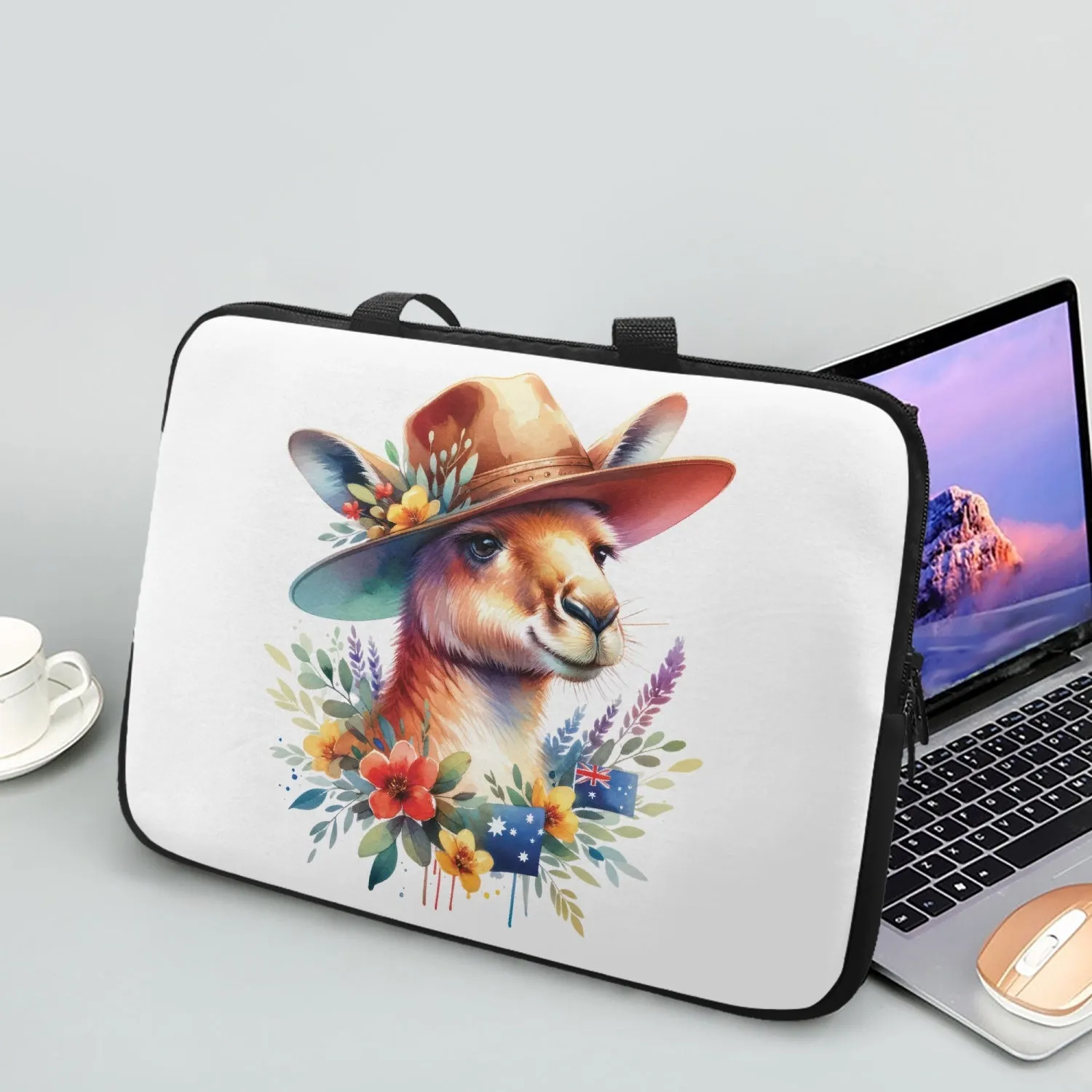 Laptop Sleeve with Handle - Australian Animals - Kangaroo