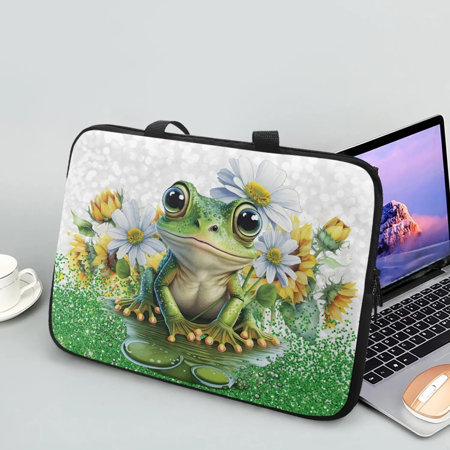 Laptop Sleeve with Handles - Frog