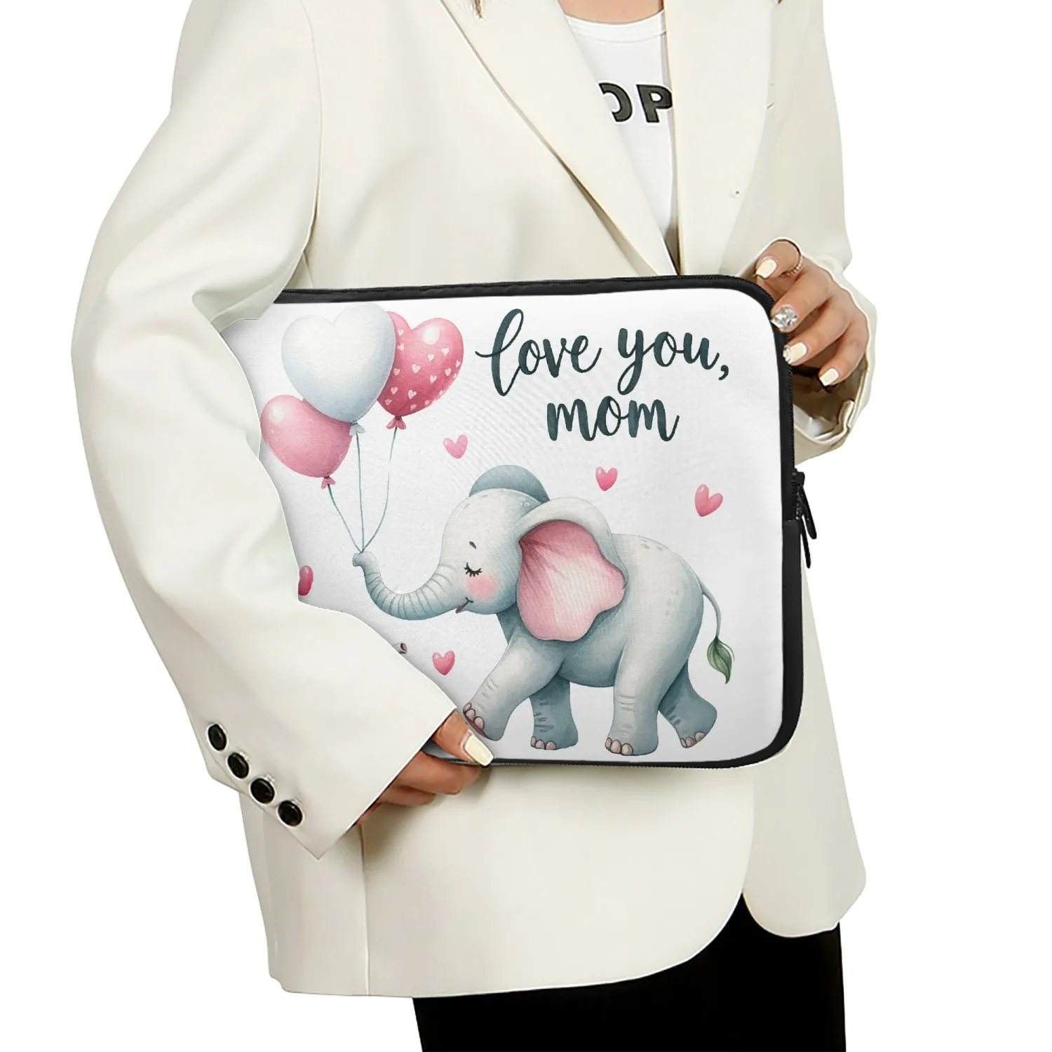 Laptop Sleeve - without handles - Elephant, Love you Mom