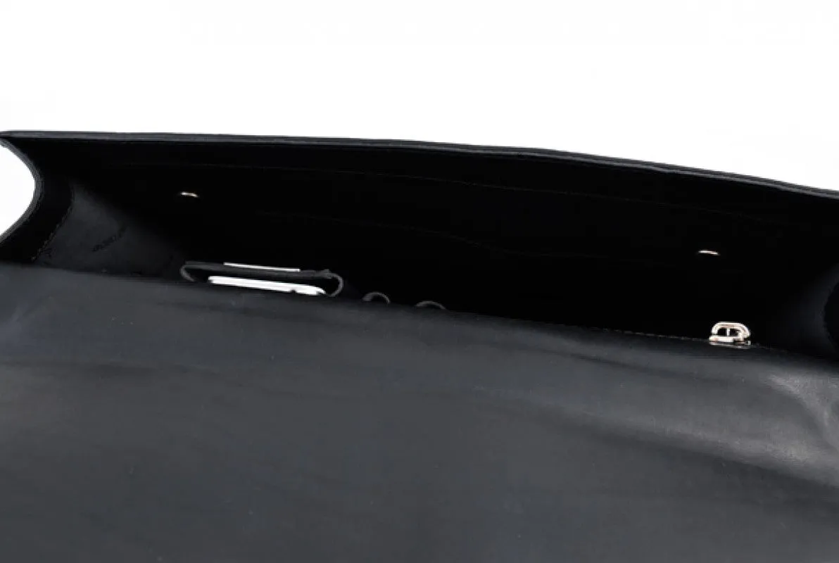 Leather Briefcase - The Forza - Ultra Slim - Onyx Black