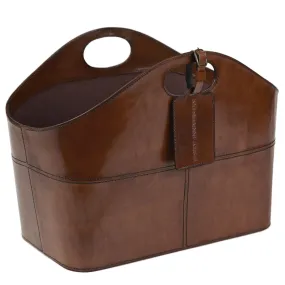 Leather Curved Storage Basket