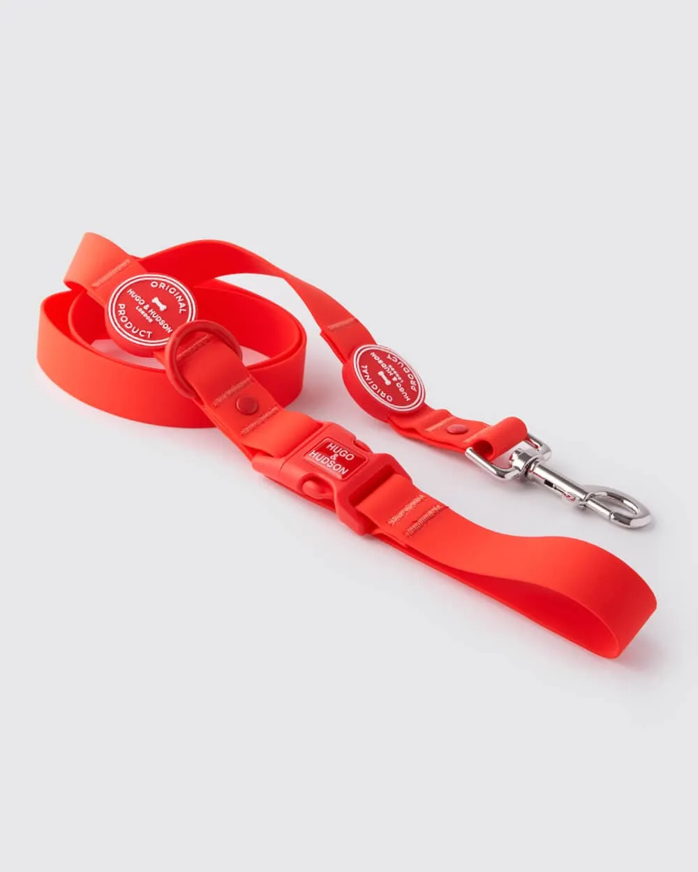 Matching Red Waterproof Bundle - Collar, Lead and Poop Bag Holder