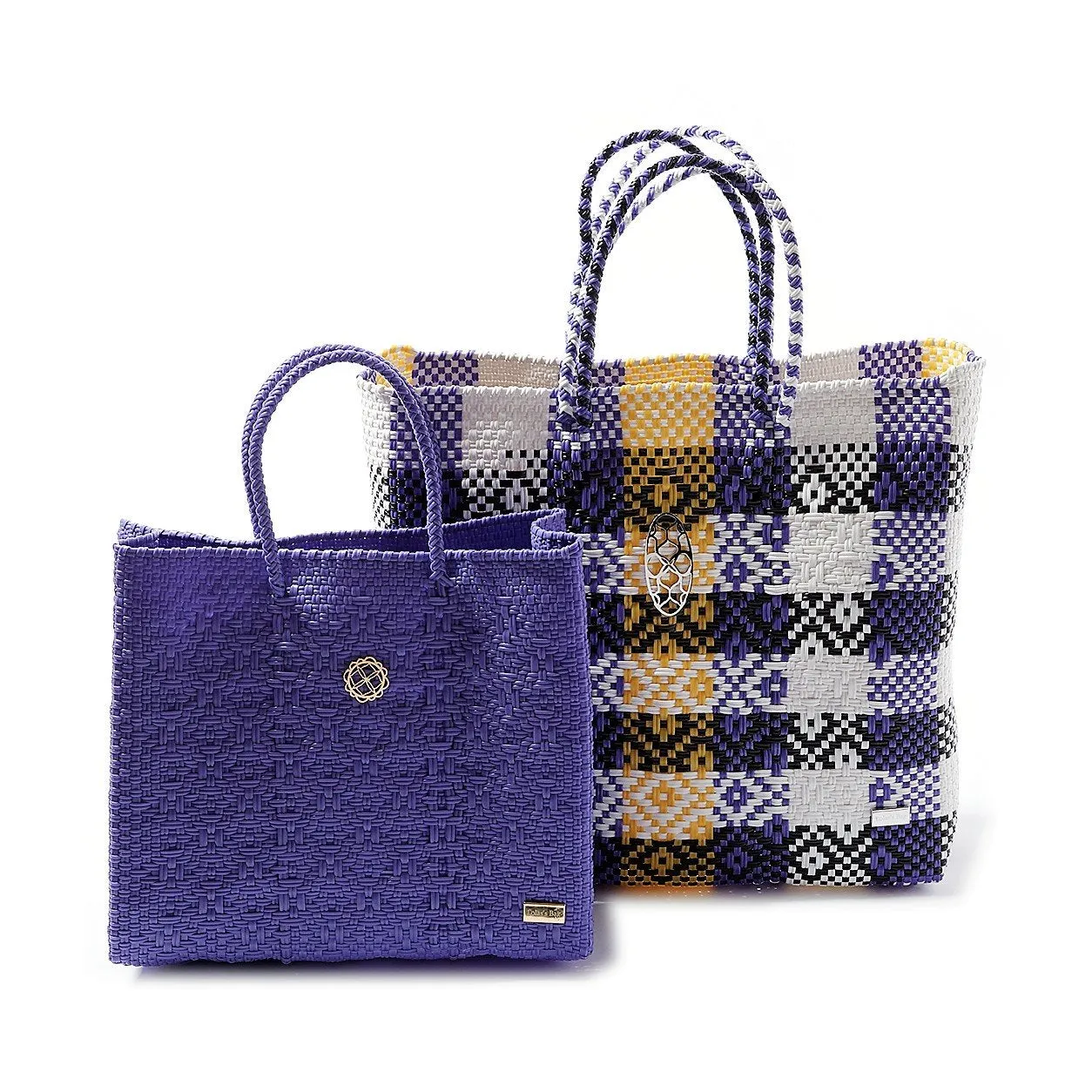 MEDIUM PURPLE YELLOW TOTE BAG