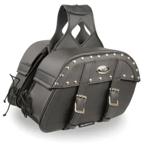 Medium Zip-Off Pvc Studded Throw Over Saddle Bag (10.5X15X6X18)