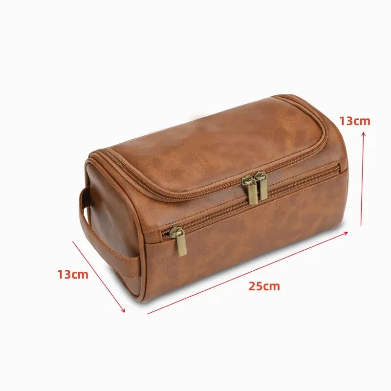 Men Vintage Luxury Toiletry Bag Travel Necessary Business Cosmetic Makeup Cases Male Hanging Storage Organizer Wash Bags