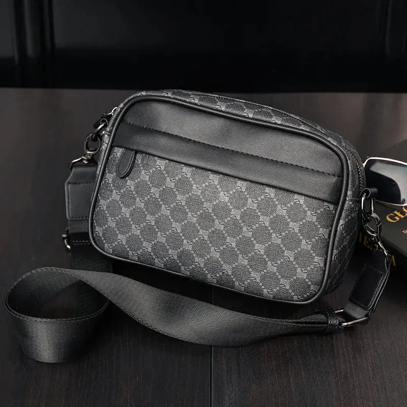 Men's Casual Check Shoulder Bag