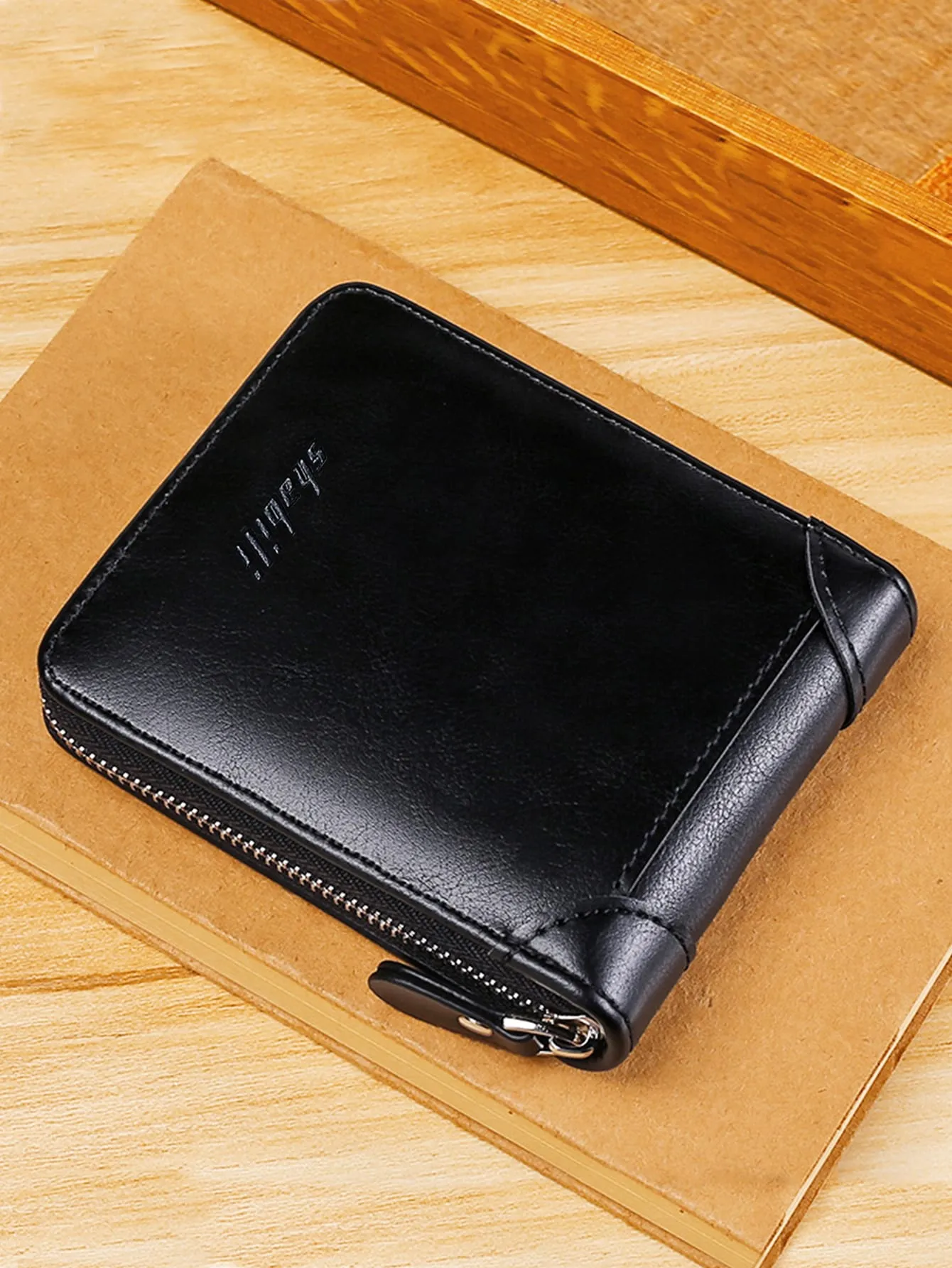 Men's Vintage Short Zipper Wallet Card Holder Coin Purse For Youthful Men