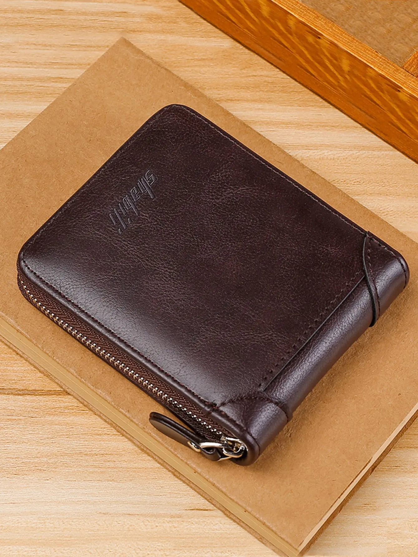 Men's Vintage Short Zipper Wallet Card Holder Coin Purse For Youthful Men