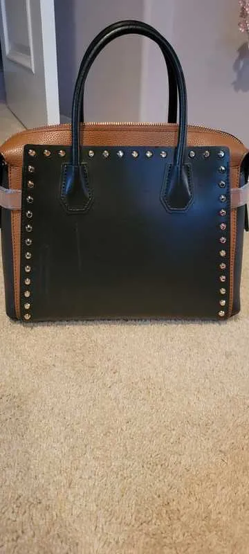 Mercer Medium Studded Leather Belted Satchel