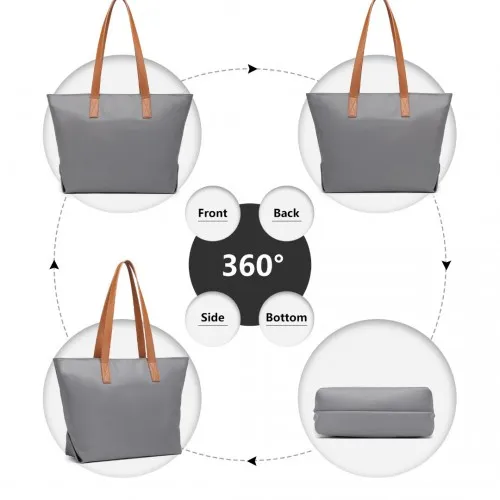 Miss Lulu Casual Waterproof Shopping Tote Bag (Grey) - Durable, Versatile & Stylish