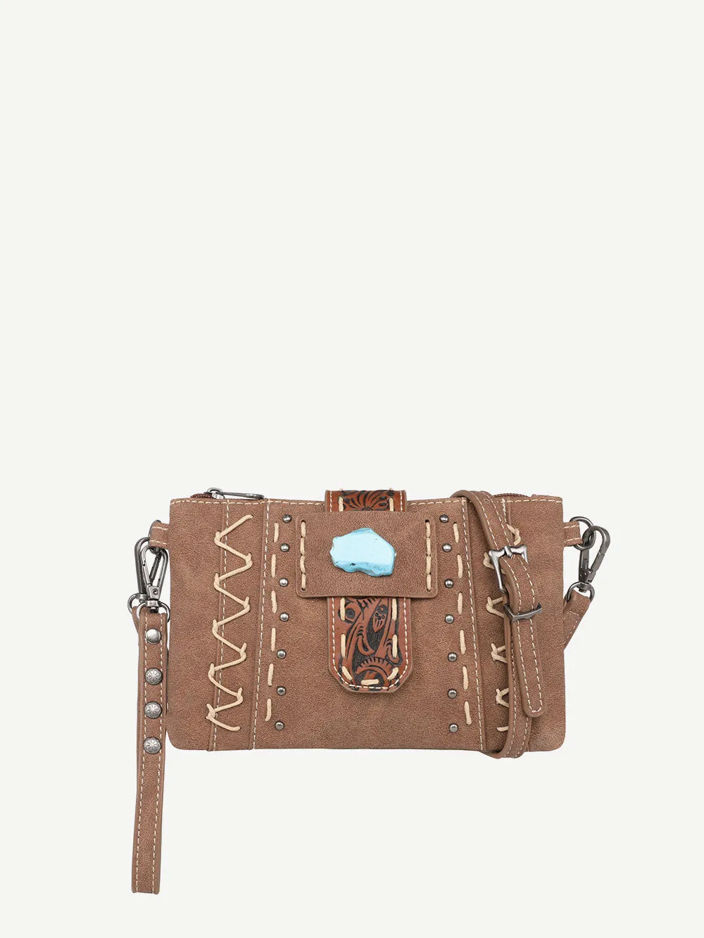 Montana West Tooled Buckle Hand-stitch Concealed Carry Crossbody