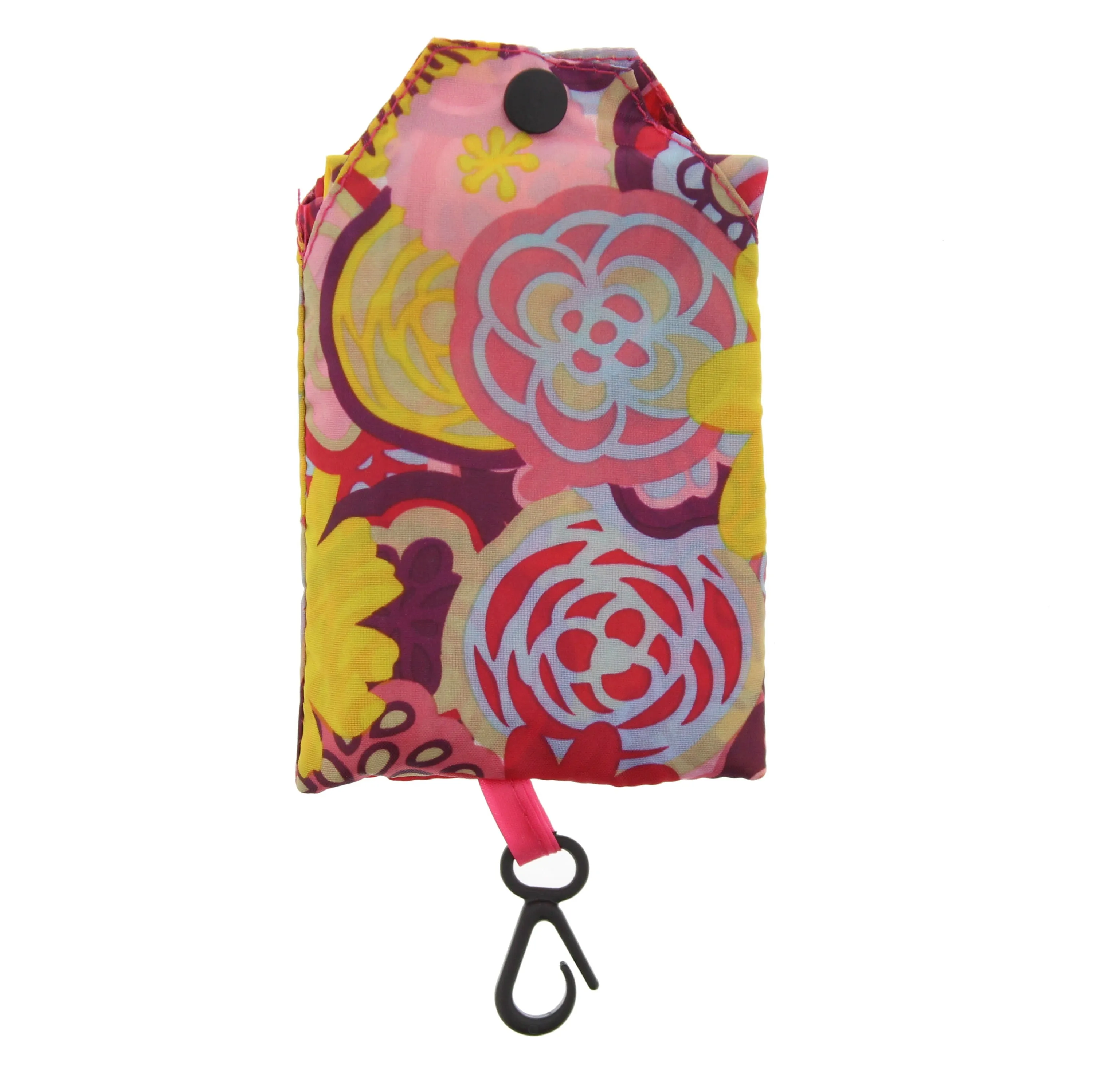 Multicoloured Floral Print Shopping Bag in Pocket Pouch