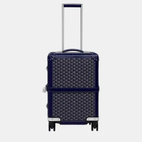 Navy Blue Goyardine Canvas & Clamecy Cowhide Bourget PM Trolley Case